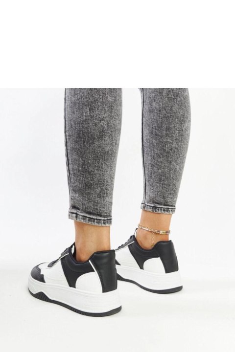 Biało-czarne sneakersy na grubszej podeszwie Rumai - Solea Biało-czarne sneakersy na grubszej podeszwie Rumai - Solea