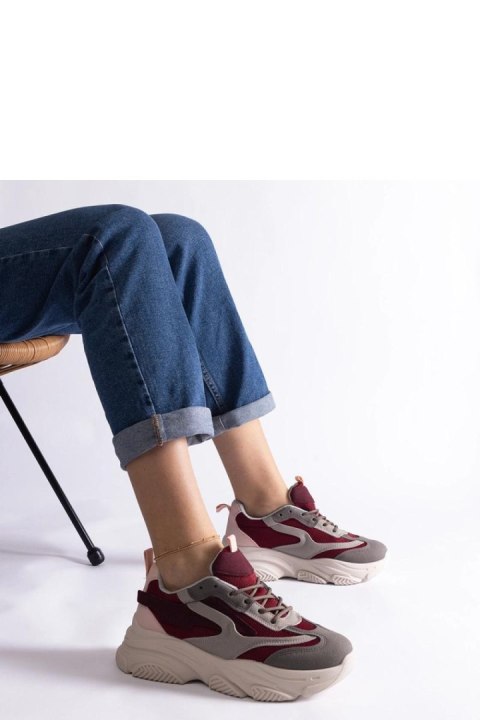 Bordowo-szare damskie sneakersy Milenka - Solea Bordowo-szare damskie sneakersy Milenka - Solea
