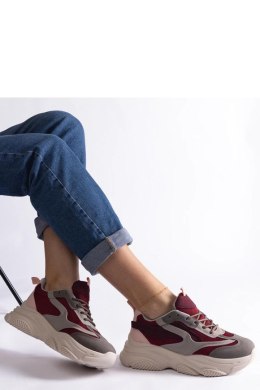 Bordowo-szare damskie sneakersy Milenka - Solea