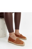Brązowe ażurowe espadryle Gordana - Solea