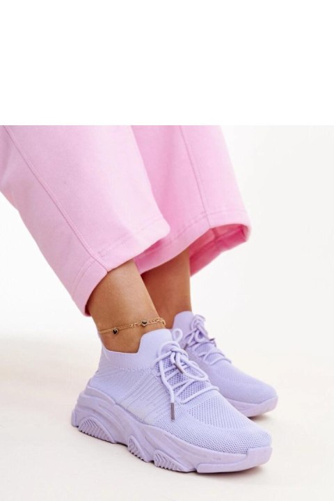 Fioletowe sneakersy na masywnej podeszwie Kassi - Solea