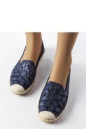 Granatowe ażurowe espadryle Lamarre - Solea