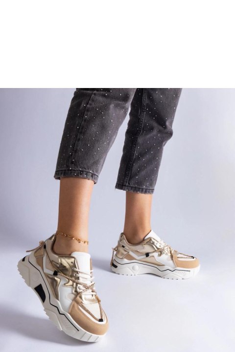 Beżowe sneakersy zdobione cyrkoniowym sznurkiem Valdeza - Solea Beżowe sneakersy zdobione cyrkoniowym sznurkiem Valdeza - Solea