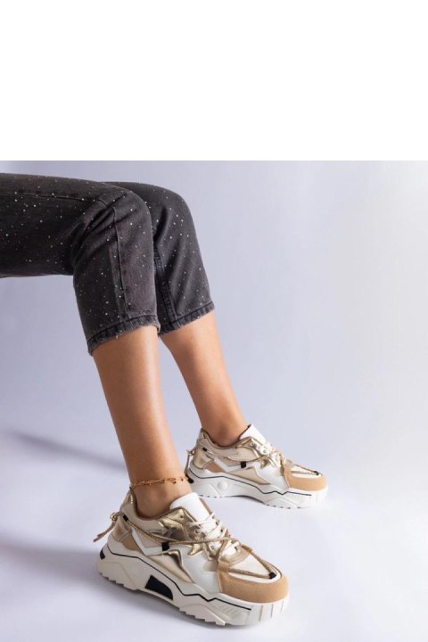 Beżowe sneakersy zdobione cyrkoniowym sznurkiem Valdeza - Solea Beżowe sneakersy zdobione cyrkoniowym sznurkiem Valdeza - Solea