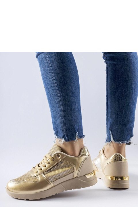 Beżowo-złote sneakersy z ozdobną nitką Facondo - Solea Beżowo-złote sneakersy z ozdobną nitką Facondo - Solea