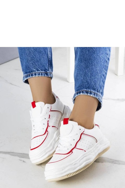 Białe sneakersy z czerwonymi wstawkami Nettie - Solea Białe sneakersy z czerwonymi wstawkami Nettie - Solea