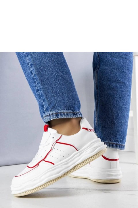Białe sneakersy z czerwonymi wstawkami Nettie - Solea Białe sneakersy z czerwonymi wstawkami Nettie - Solea