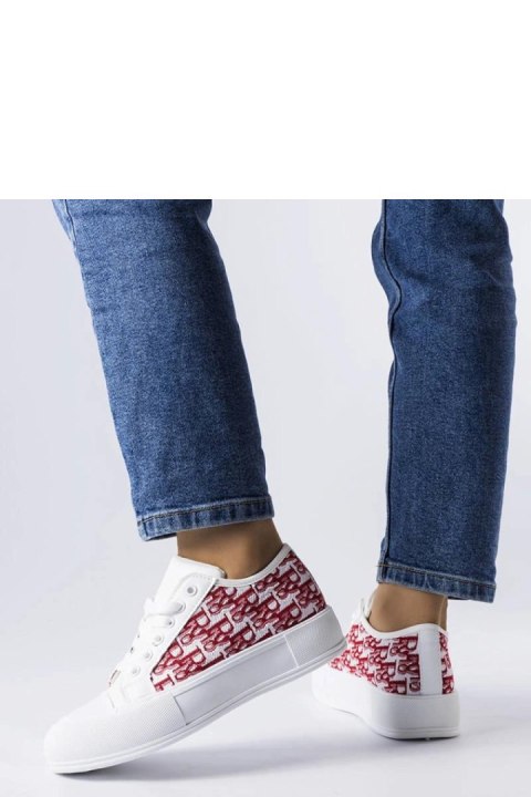 Białe trampki z czerwonym wzorem Marquis - Solea Białe trampki z czerwonym wzorem Marquis - Solea