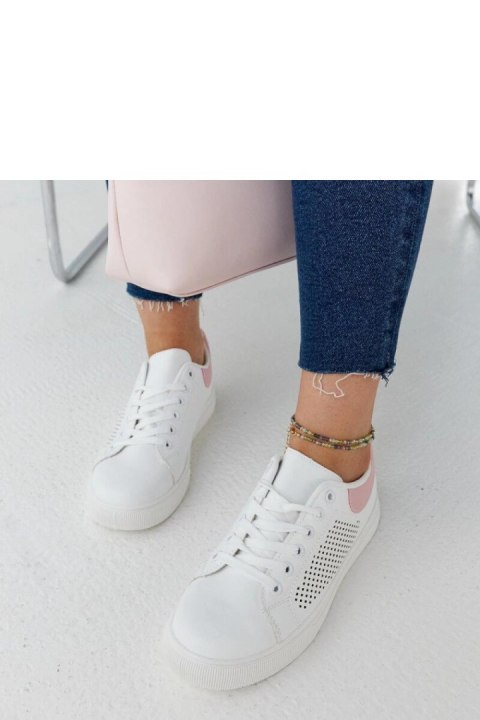 Biało-różowe ażurowe sneakersy Semhar - Solea Biało-różowe ażurowe sneakersy Semhar - Solea