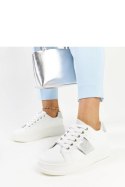 Biało-srebrne sneakersy na grubszej podeszwie Finestra - Solea