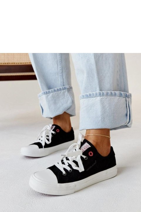 Czarne materiałowe damskie trampki CROSS JEANS - Solea Czarne materiałowe damskie trampki CROSS JEANS - Solea