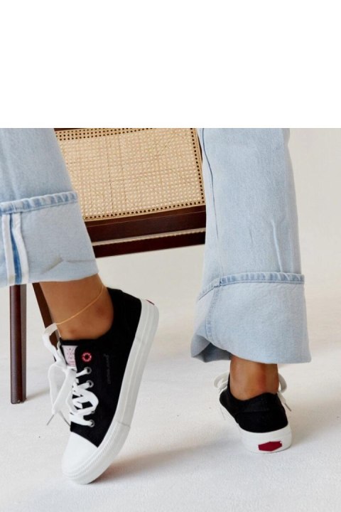 Czarne materiałowe damskie trampki CROSS JEANS - Solea Czarne materiałowe damskie trampki CROSS JEANS - Solea