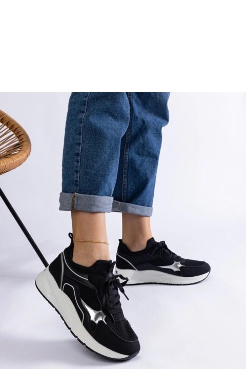 Czarne sneakersy sportowe damskie Elsira - Solea Czarne sneakersy sportowe damskie Elsira - Solea