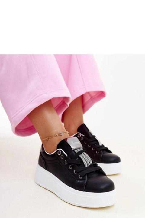 Czarno-srebrne sneakersy z cyrkoniami Maurizia - Solea Czarno-srebrne sneakersy z cyrkoniami Maurizia - Solea