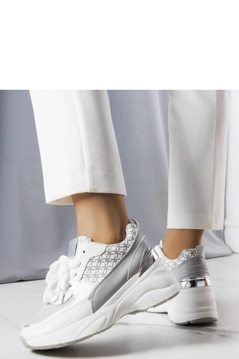 Szary sneakersy zdobione monogramem Lora - Solea Szary sneakersy zdobione monogramem Lora - Solea