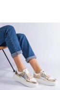 Złote sneakersy ze srebrnymi wstawkami Kimberly - Solea