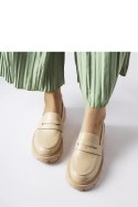 Beżowe eleganckie mokasyny Puccianiello - Solea