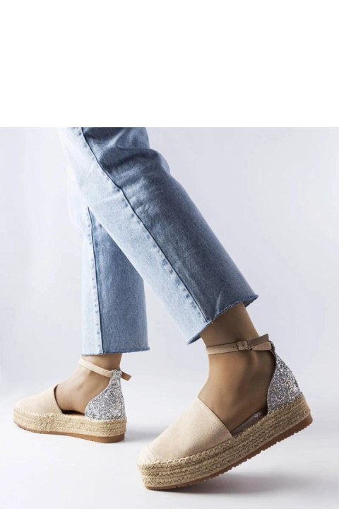 Beżowe espadryle z brokatową wstawką Myasia - Solea Beżowe espadryle z brokatową wstawką Myasia - Solea
