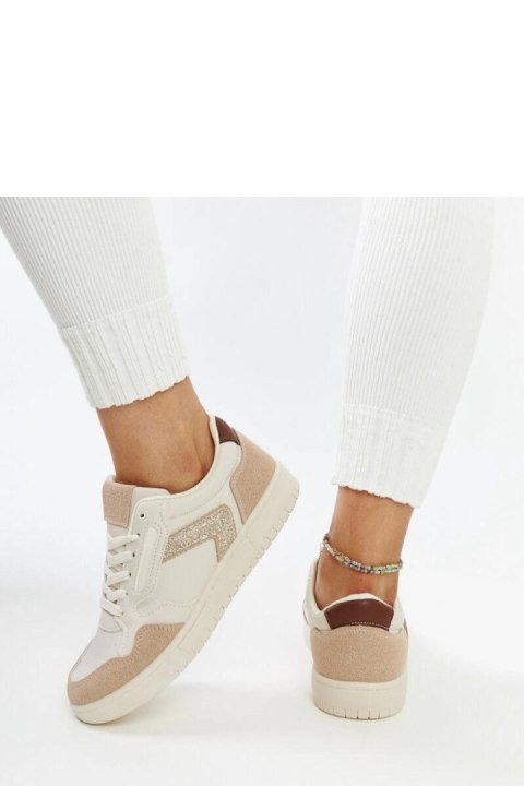 Beżowe sneakersy z brokatem Juwan - Solea Beżowe sneakersy z brokatem Juwan - Solea