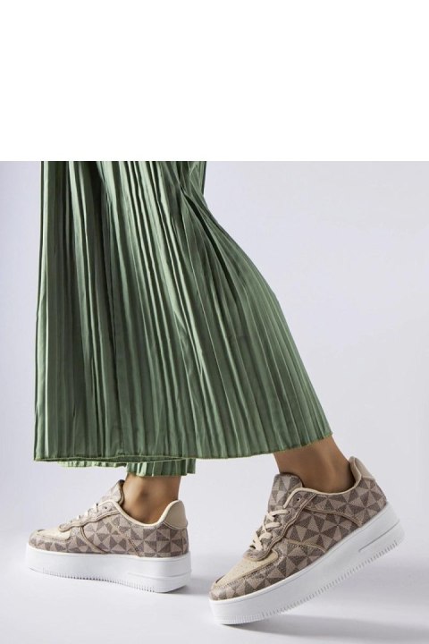 Beżowe sneakersy zdobione monogramem Sands - Solea Beżowe sneakersy zdobione monogramem Sands - Solea