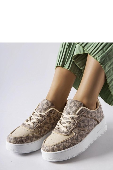 Beżowe sneakersy zdobione monogramem Sands - Solea Beżowe sneakersy zdobione monogramem Sands - Solea