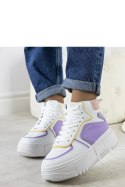 Białe-fioletowe sneakersy za kostkę Zetta - Solea