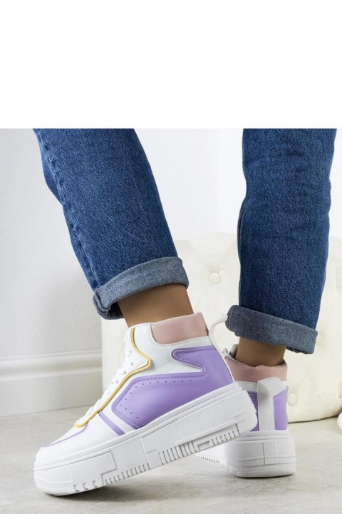 Białe-fioletowe sneakersy za kostkę Zetta - Solea Białe-fioletowe sneakersy za kostkę Zetta - Solea