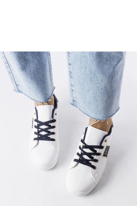 Białe sneakersy ze zdobioną cholewką Sauriol - Solea Białe sneakersy ze zdobioną cholewką Sauriol - Solea