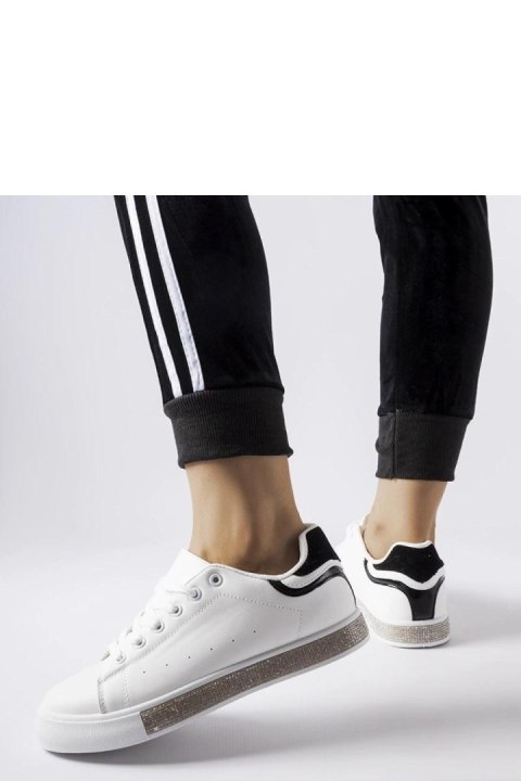 Biało-czarne sneakersy z cyrkoniami Dina - Solea Biało-czarne sneakersy z cyrkoniami Dina - Solea