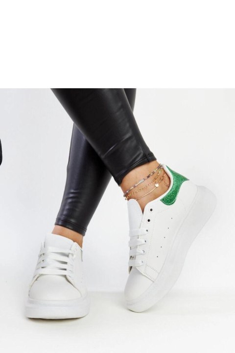 Biało-zielone sneakersy eko-skórzane Fatimah - Solea Biało-zielone sneakersy eko-skórzane Fatimah - Solea