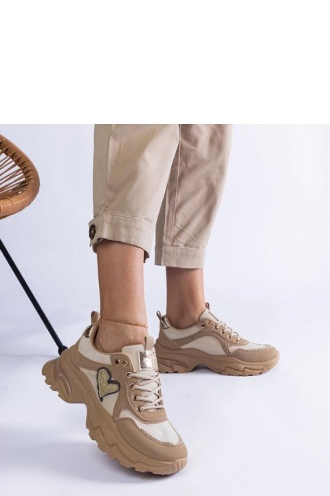 Brązowe sneakersy na platformie z serduszkiem Martineza - Solea Brązowe sneakersy na platformie z serduszkiem Martineza - Solea