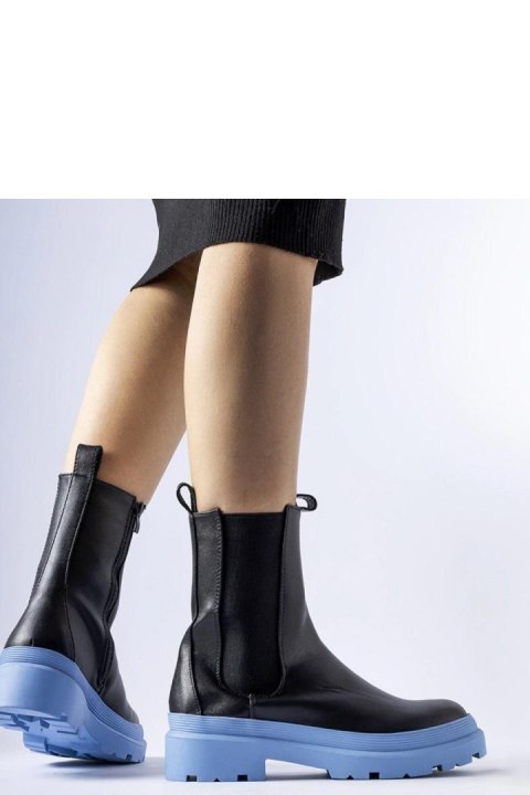 Czarne buty na niebieskiej podeszwie Georgette - Solea Czarne buty na niebieskiej podeszwie Georgette - Solea