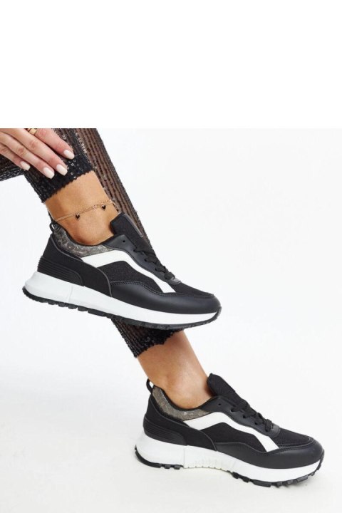 Czarne sneakersy na platformie z brokatem Evelia - Solea Czarne sneakersy na platformie z brokatem Evelia - Solea