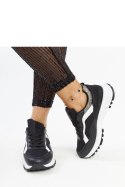 Czarne sneakersy na platformie z brokatem Evelia - Solea