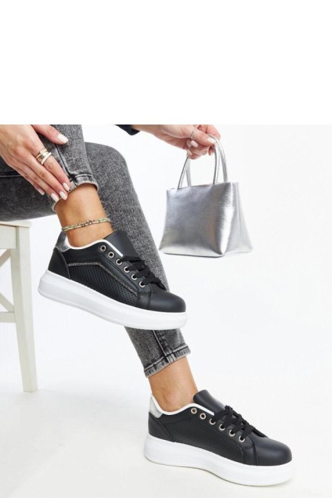 Czarne sneakersy z ozdobnymi cyrkoniami Perica - Solea Czarne sneakersy z ozdobnymi cyrkoniami Perica - Solea