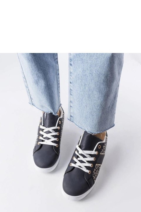 Granatowe sneakersy zdobione monogramem Bolduc - Solea Granatowe sneakersy zdobione monogramem Bolduc - Solea