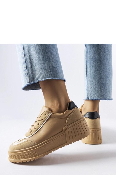 Beżowe sneakersy na grubej platformie Seluci - Solea Beżowe sneakersy na grubej platformie Seluci - Solea
