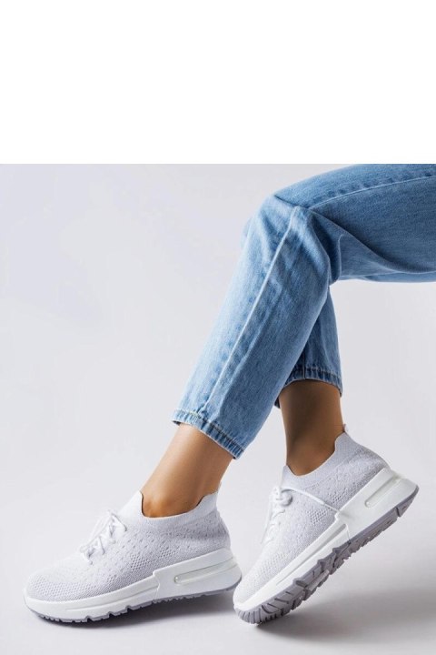Białe sneakersy zdobione srebrną nitką Randolph - Solea