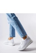 Białe sneakersy zdobione srebrną nitką Randolph - Solea