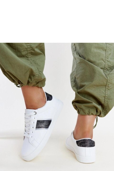 Biało-czarne sneakersy z ozdobnym paskiem Grada - Solea Biało-czarne sneakersy z ozdobnym paskiem Grada - Solea