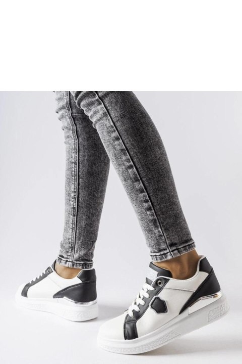 Biało-czarne sneakersy ze srebrnym akcentem Via - Solea Biało-czarne sneakersy ze srebrnym akcentem Via - Solea