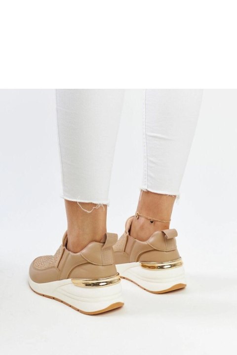 Brązowe sneakersy na koturnie z cyrkoniami Ashleey - Solea Brązowe sneakersy na koturnie z cyrkoniami Ashleey - Solea