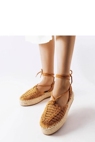 Camelowe wiązane espadryle Partenia - Solea