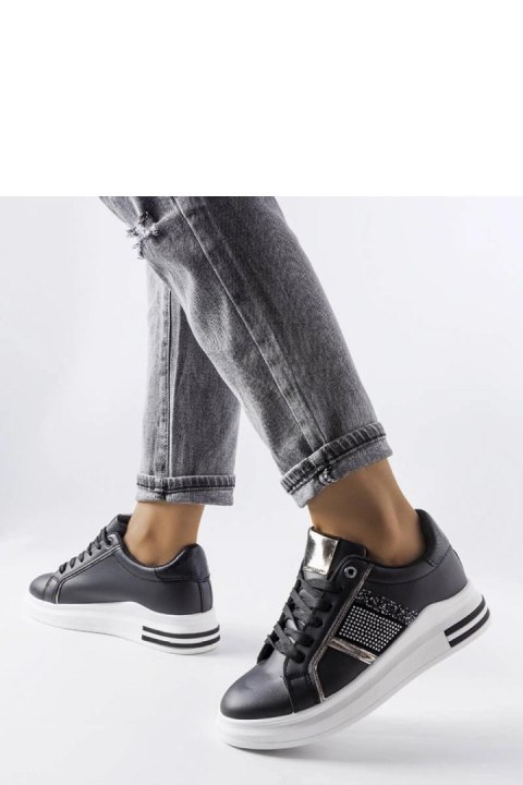 Czarne sneakersy zdobione cyrkoniami Xarles - Solea Czarne sneakersy zdobione cyrkoniami Xarles - Solea