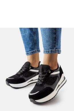 Czarne sneakersy ze wstawką Genovesee - Solea