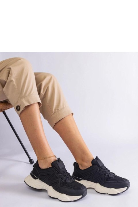 Czarne sportowe sneakersy damskie Imperio - Solea Czarne sportowe sneakersy damskie Imperio - Solea