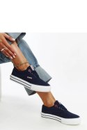 Granatowe damskie trampki na grubej podeszwie CROSS JEANS - Solea