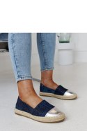 Granatowo-srebrne błyszczące espadryle Surana - Solea