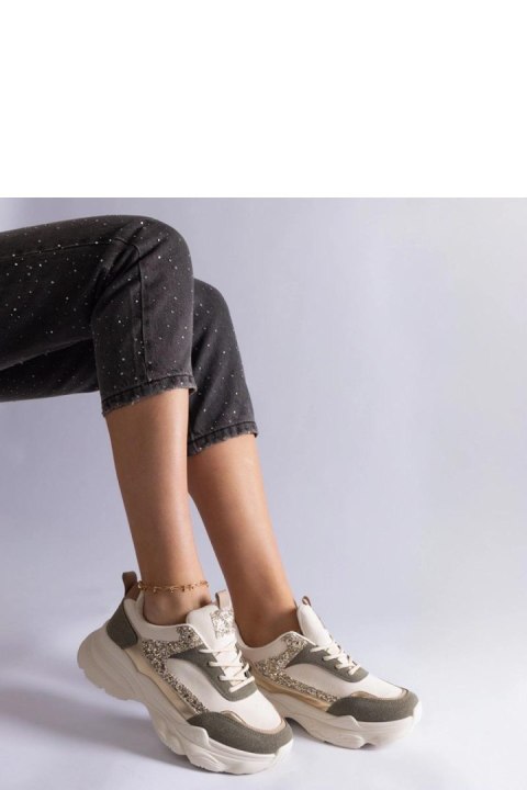 Zielone sneakersy z brokatowymi wstawkami Clorinda - Solea Zielone sneakersy z brokatowymi wstawkami Clorinda - Solea