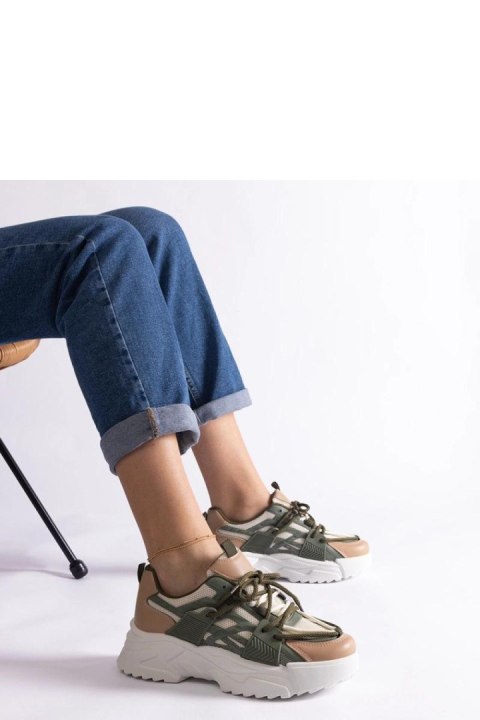 Zielono-beżowe sneakersy damskie Alva - Solea Zielono-beżowe sneakersy damskie Alva - Solea